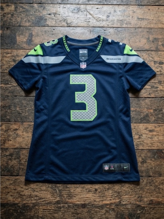Seattle Seahawks Tops - Seahawks Navy Blue and Green Jersey women’s size small